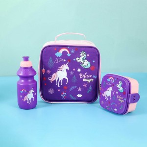 TRUST-U Square insulated kids lunch bag Cartoon Unicorn Space Print cute lunch box bag aluminum foil bento bag