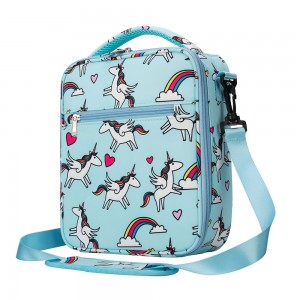 TRUST-U Crossbody Unicorn print thermal student lunch bag with children’s cartoon design portable cross-border bento bag