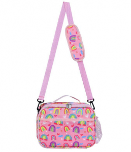 TRUST-U Rainbow pink girl Student insulated lunch box Bag Crossbody polyester Oxford cloth