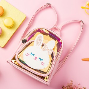 TRUST-U Children’s schoolbag female 2021 new manufacturers spot kindergarten light laser transparent backpack cartoon rabbit bag