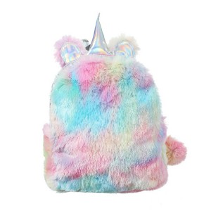 TRUST-U Girls’ plush backpack cute unicorn shoulders kindergarten backpack