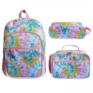 TRUST-U Student backpack portable thermal lunch bag pen bag with the same print