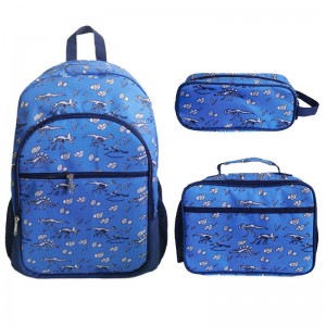 TRUST-U Student backpack portable thermal lunch bag pen bag with the same print