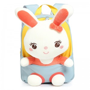 TRUST-U  3D three-dimensional rabbit fur toy backpack kindergarten cartoon cute small backpack lightweight backpack