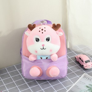 TRUST-U 3D three-dimensional fur toy backpack kindergarten cartoon cute small backpack lightweight backpack