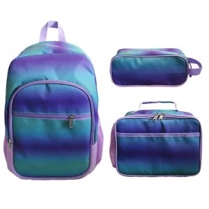 TRUST-U Student backpack portable thermal lunch bag pen bag with the same print