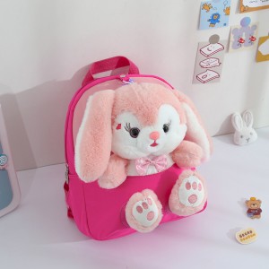 TRUST-U 3D three-dimensional rabbit fur toy backpack kindergarten cartoon cute small backpack lightweight backpack