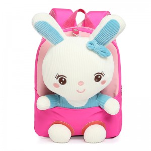 TRUST-U  3D three-dimensional rabbit fur toy backpack kindergarten cartoon cute small backpack lightweight backpack