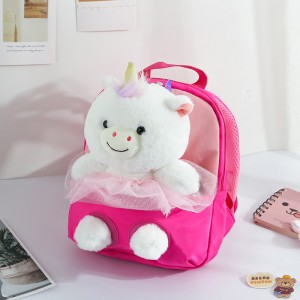 TRUST-U 3D three-dimensional fur toy backpack kindergarten cartoon cute small backpack lightweight backpack