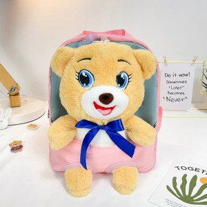 TRUST-U 3D three-dimensional  fur toy backpack kindergarten cartoon cute small backpack lightweight backpack