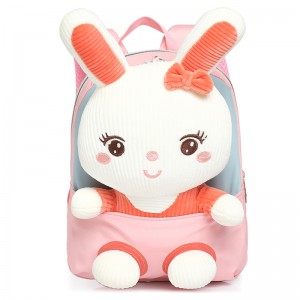 TRUST-U  3D three-dimensional rabbit fur toy backpack kindergarten cartoon cute small backpack lightweight backpack