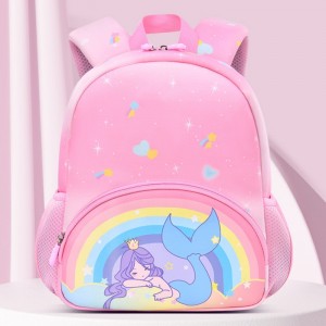 TRUST-U Kindergarten schoolbag cartoon cute girl backpack gradient color rainbow small schoolbag mini baby backpack