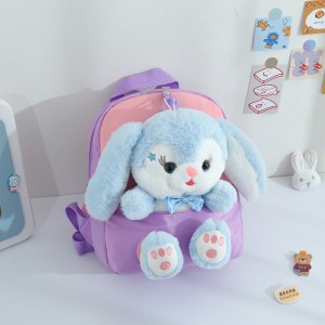 TRUST-U 3D three-dimensional rabbit fur toy backpack kindergarten cartoon cute small backpack lightweight backpack