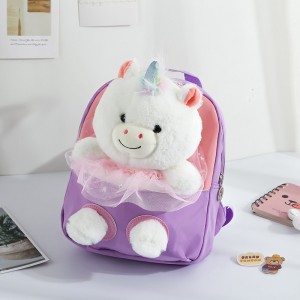 TRUST-U 3D three-dimensional fur toy backpack kindergarten cartoon cute small backpack lightweight backpack