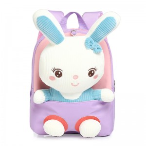 TRUST-U  3D three-dimensional rabbit fur toy backpack kindergarten cartoon cute small backpack lightweight backpack