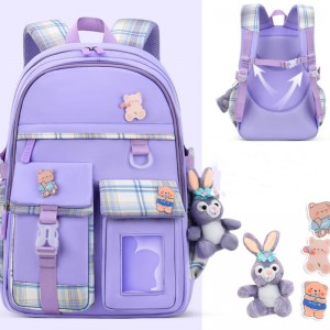 TRUST-U Schoolbag for primary school girls 1-3-6 grade cartoon schoolbag Gradient schoolbag for girls Light backpack for children