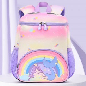 TRUST-U Kindergarten schoolbag cartoon cute girl backpack gradient color rainbow small schoolbag mini baby backpack