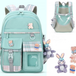 TRUST-U Schoolbag for primary school girls 1-3-6 grade cartoon schoolbag Gradient schoolbag for girls Light backpack for children