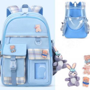 TRUST-U Schoolbag for primary school girls 1-3-6 grade cartoon schoolbag Gradient schoolbag for girls Light backpack for children