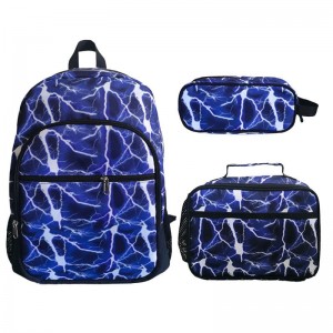 TRUST-U Student backpack portable thermal lunch bag pen bag with the same print