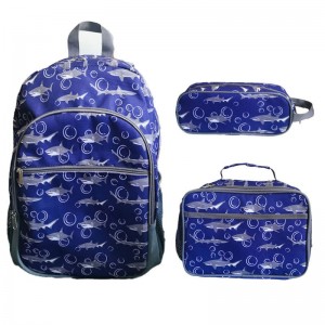 TRUST-U Student backpack portable thermal lunch bag pen bag with the same print