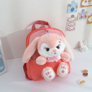 TRUST-U 3D three-dimensional rabbit fur toy backpack kindergarten cartoon cute small backpack lightweight backpack