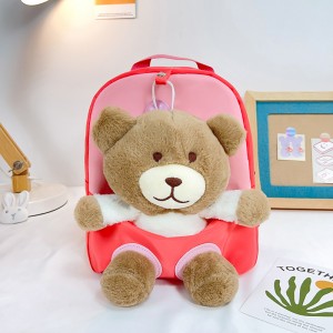 TRUST-U 3D three-dimensional  fur toy backpack kindergarten cartoon cute small backpack lightweight backpack