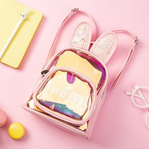 TRUST-U Children’s schoolbag female 2021 new manufacturers spot kindergarten light laser transparent backpack cartoon rabbit bag